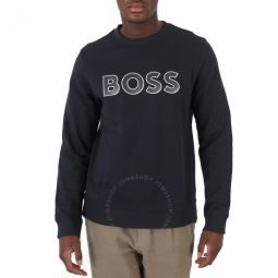 Dark Blue Salbo Logo Embroidered Jersey Sweatshirt, Size X-Large