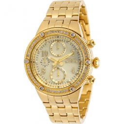 Angel Chronograph Quartz Crystal Gold Dial Ladies Watch