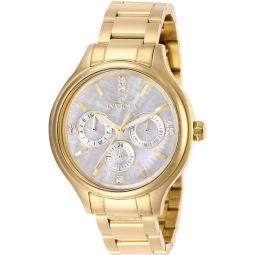 Angel Quartz Crystal White Mother of Pearl Dial Ladies Watch