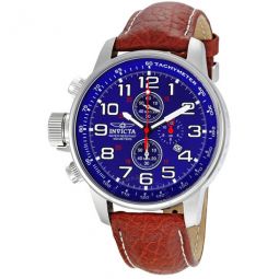 Lefty Chronograph Blue Dial Stainless Steel Brown Leather Band Unisex Watch