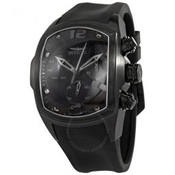 Mens Lupah Chronograph Black Dial Black Ion-plated Black Rubber Watch