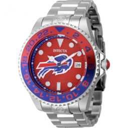 NFL Buffalo Bills Automatic Date Dive Red Dial Mens Watch