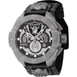 NFL Las Vegas Raiders Chronograph GMT Quartz Gunmetal Dial Mens Watch