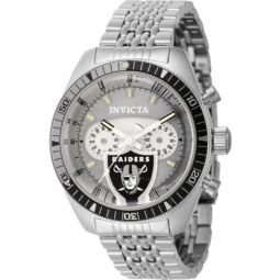 Nfl Las Vegas Raiders World Time GMT Quartz Grey Dial Mens Watch
