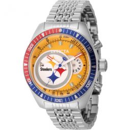 NFL Pittsburgh Steelers World Time GMT Quartz Mens Watch