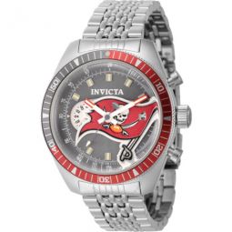 Nfl Tampa Bay Buccaneers World Time GMT Quartz Grey Dial Mens Watch