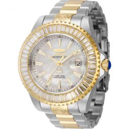 Pro Diver Automatic Crystal White Mother of Pearl Dial Mens Watch