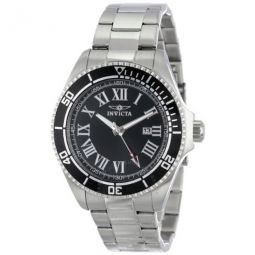 Pro Diver Black Dial Stainless Steel Mens Watch