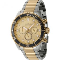 Pro Diver Chronograph GMT Quartz Gold Dial Mens Watch