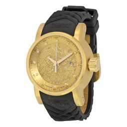 S1 Rally Dragon Gold Dial Black Silicone Mens Watch