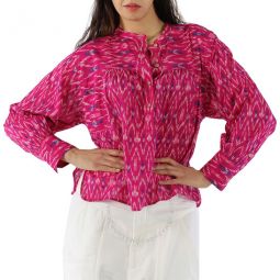 Ladies Fuchsia Lally Long-Sleeve Top, Brand Size 42 (US Size 8)