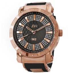 562 Diamond Black Dial Rose Gold-plated Mens Watch