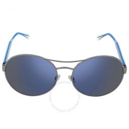 Blue Mirror Round Unisex Sunglasses