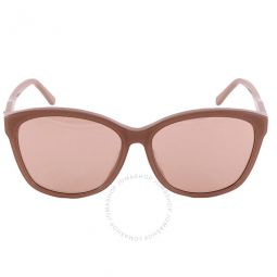 Pink Flash SIlver Square Ladies Sunglasses