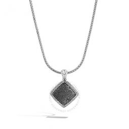 Black Sapphire & Lava Pedant Necklace In Sterling Silver - Nbs9003494blsbnx18-20