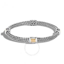 Classic Chain 5mm Hammered Gold & Silver Four Station Bracelet -