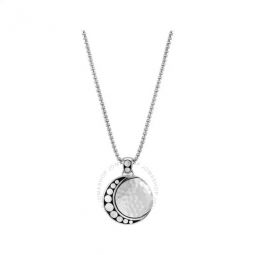 Moon Phase Hammered Pendant Necklace