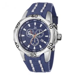Chronograph Blue Dial Blue Silicone Mens Watch