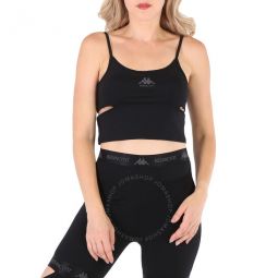 X Befancyfit Black Cut-Out Stretch Jersey Top, Size Large