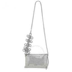 Ladies Silver Crystal Knot Crossbody Bag