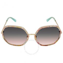 Grey Pink Gradient Geometric Ladies Sunglasses