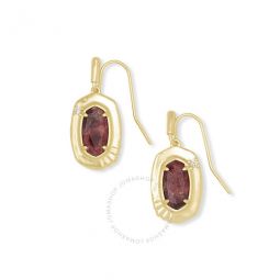 Anna 14K Yellow Gold Plated Brass And Maroon Jade Earrings