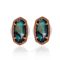 Ellie 14K Gold Plated and Abalone Shell Stud Earrings