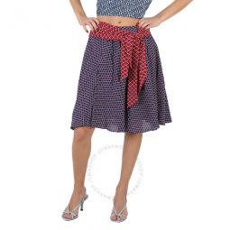 Ladies Panelled Geometric-print Flared Skirt, Brand Size 34 (US Size 2)