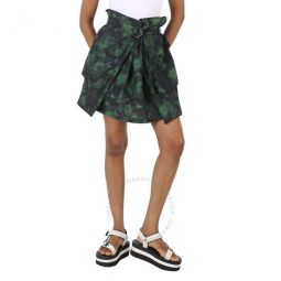 Ladies Pine Floral-print A-line Skirt, Brand Size 40 (US Size 8)
