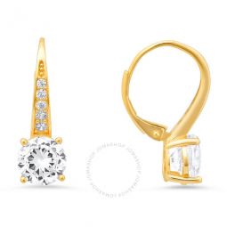 14k Gold Over Silver Graduating CZ Leverback Earrings