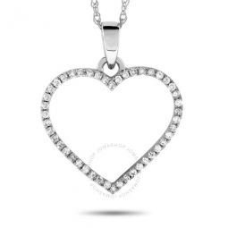 14K White Gold 0.15 ct Diamond Heart Pendant Necklace