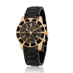 Ceramic Chronograph Quartz Diamond Black Dial Unisex Watch