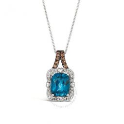 Ladies Deep Sea Blue Topaz Necklaces set in 14K Vanilla Gold