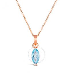 Ladies Ocean Blue Topaz Necklaces set in SLV Strawberry Gold