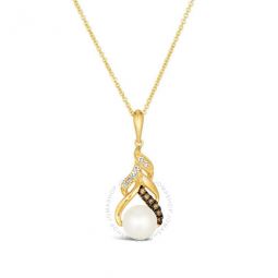 Ladies Vanilla Pearls Necklaces set in 14K Honey Gold