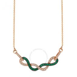 Ladies Costa Smeralda Emeralds Necklaces set in 14K Strawberry Gold
