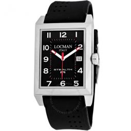 Stealth R Black Dial Black Leather Mens Watch LO-