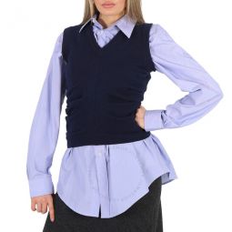Ladies Navy Blue Sweater Vest, Size X-Small