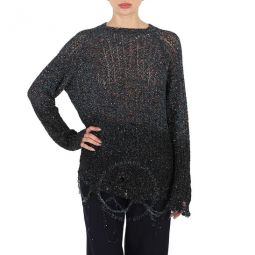 Ladies Sequinned Distressed Jumper, Size X-Small