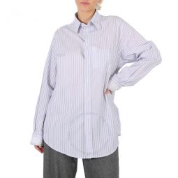 Maison Margiela Ladies Stripe-Print Tailored Shirt, Brand Size 42 (US Size 8)