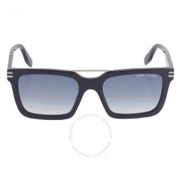 Blue Shaded Rectangular Mens Sunglasses