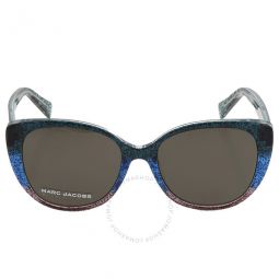 Grey Blue Butterfly Ladies Sunglasses