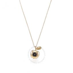 Quartz Black Dial The Bauble Apple Pendant Ladies Necklace Watch