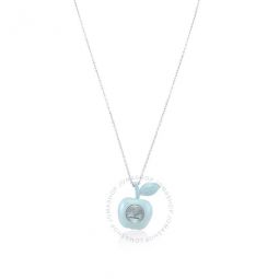 Quartz Pale Blue Apple Bauble Ladies Watch Necklace