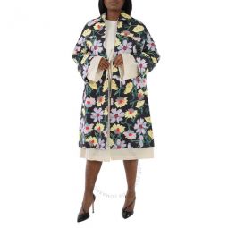 Ladies Floral-print Oversized Coat, Brand Size 40 (US Size 6)
