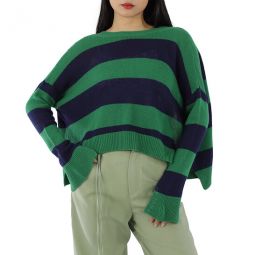 Ladies Loose-fit Striped Jumper, Brand Size 44 (US Size 10)