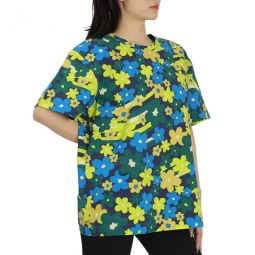 Ladies Multicolor Flower Print T-shirt, Brand Size 38 (US Size 4)