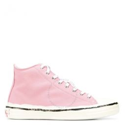 Ladies Pink Cotton Canvas High-top Sneakers, Brand Size 36 (US Size 6)