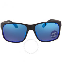 Red Sands Blue Hawaii Rectangular Mens Sunglasses