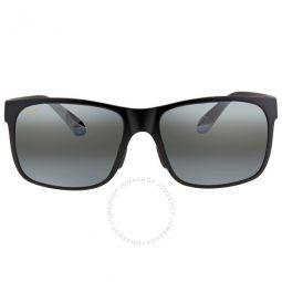 Red Sands Nuetral Grey Rectangular Unisex Sunglasses